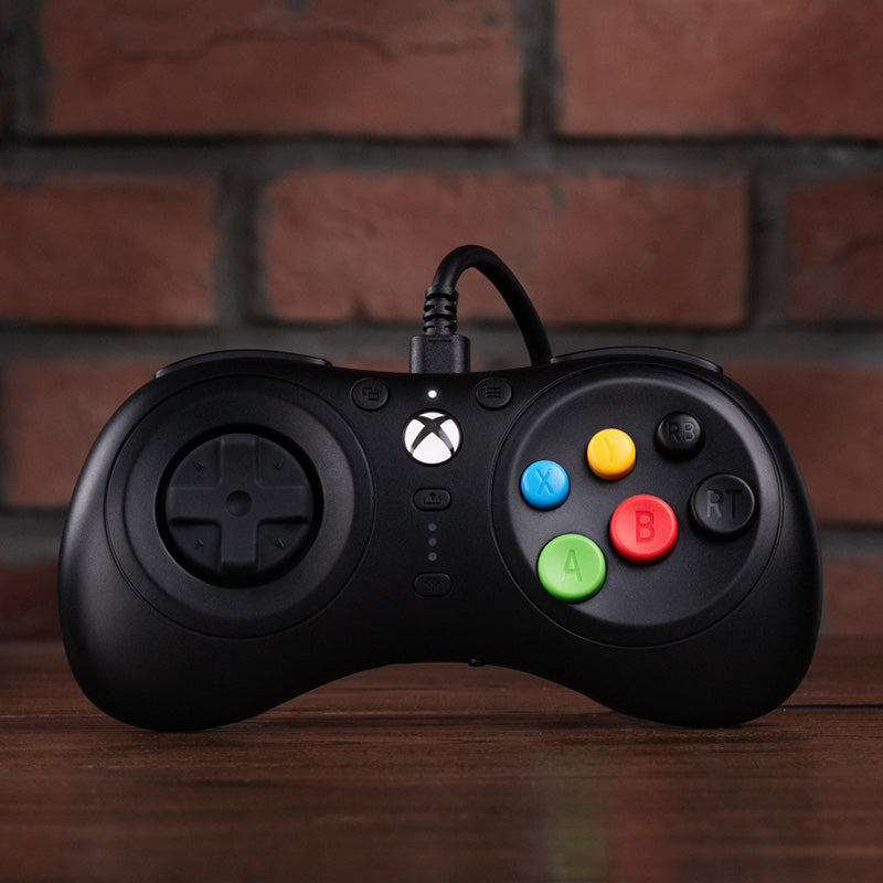 New 8Bitdo M30 Wired Controller for Xbox Series XS, One, and Windows with  6-Button Layout 