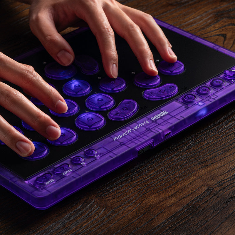 8BitDo Arcade Controller - Transparent Purple Signature Edition (Ships on Jan 31th 2026)