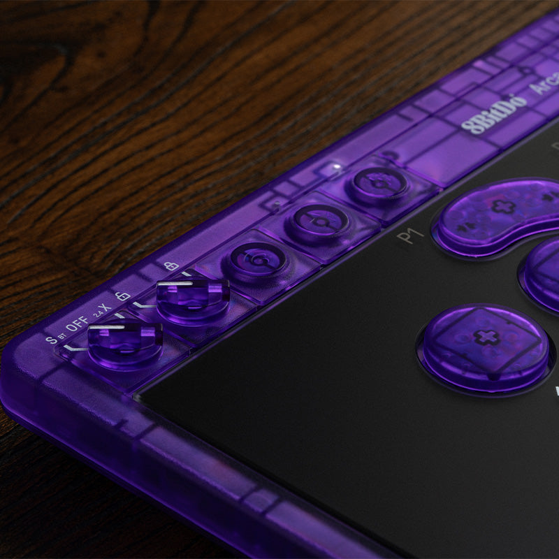 8BitDo Arcade Controller - Transparent Purple Signature Edition (Ships on Jan 31th 2026)